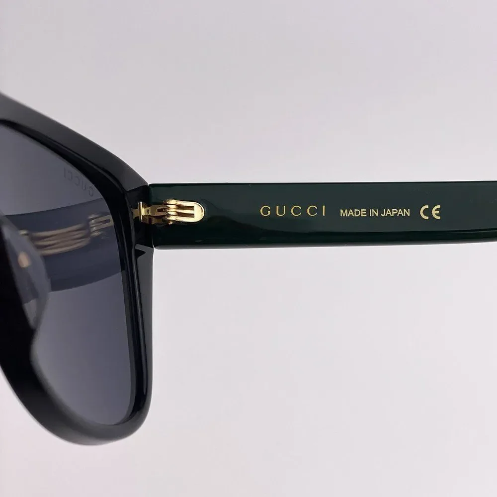 GUCCI GG0926S 001 Sunglasses Black Green Gray Square Unisex